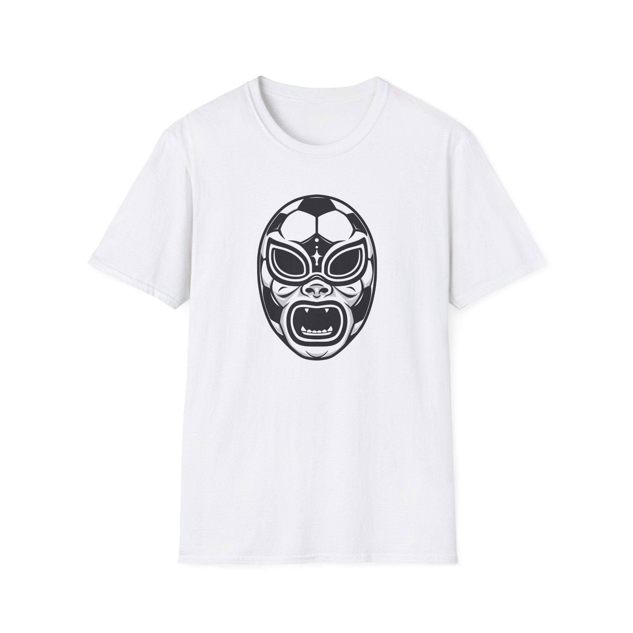 Lucha Football Mask T-Shirt — Retro Mexican Wrestling Football Graphic Tee