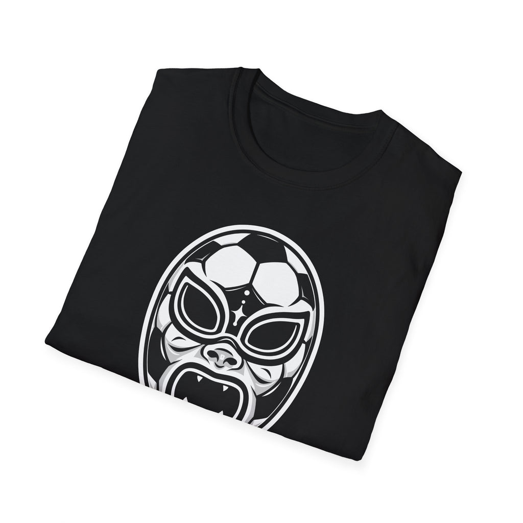 Lucha Football Mask T-Shirt — Retro Mexican Wrestling Football Graphic Tee