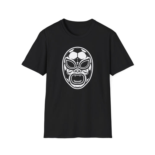 Lucha Football Mask T-Shirt — Retro Mexican Wrestling Football Graphic Tee